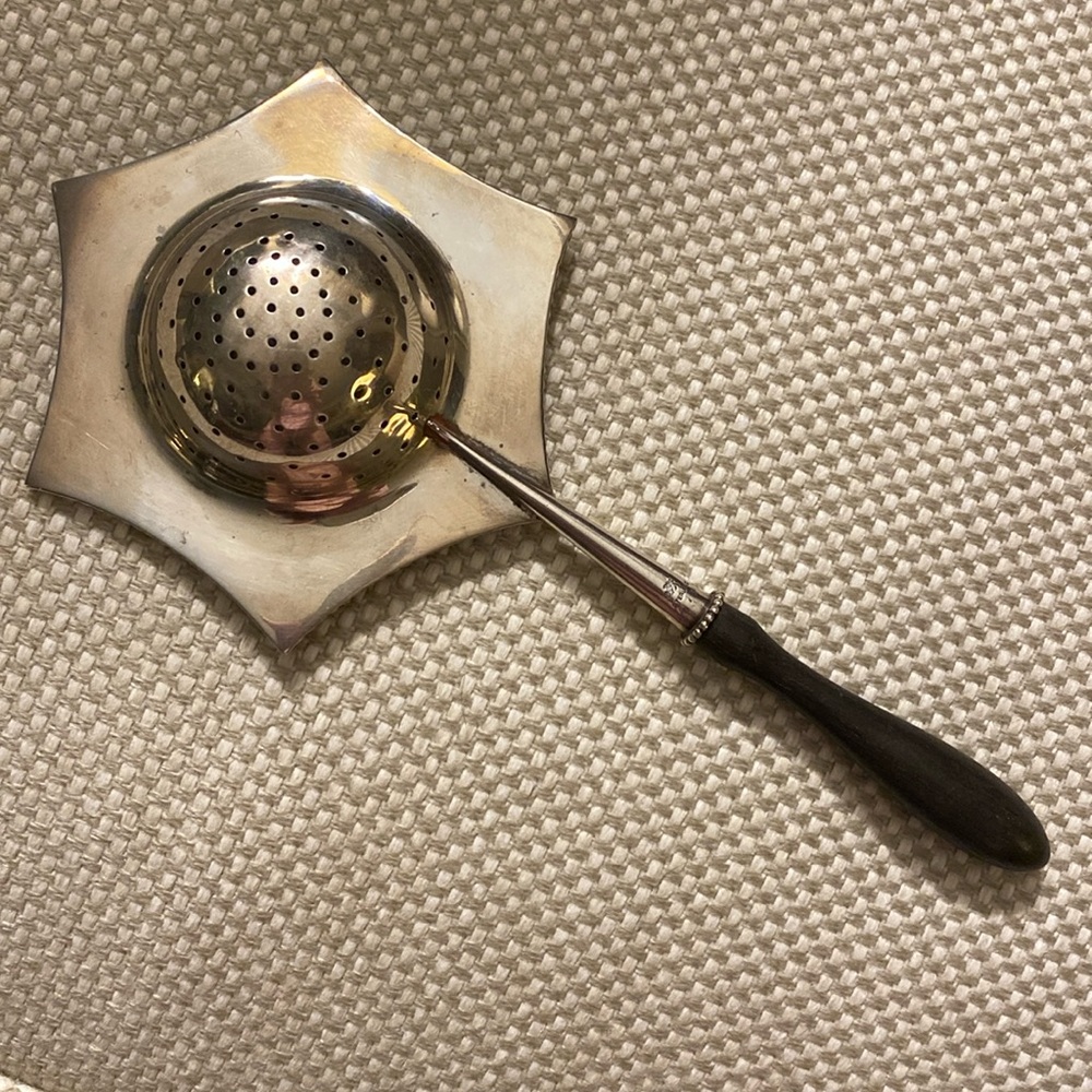Antique English Sterling Silver Tea Strainer - Picture 3 of 12